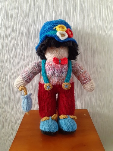 Hand knitted scarecrow - hand,