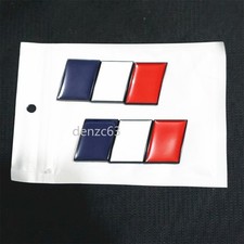 2x France Flag Matte Black