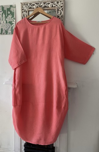 Stunning coral linen cocoon - coral,