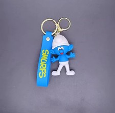 Clumsy Smurf The Smurfs Keychain Keyring Pendant Bag Charm Cartoon
