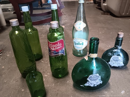 Lot vintage green glass - of,