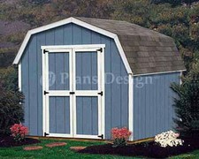 8 x 8 Barn / Gambrel Style Garden / Backyard Shed Plans, Design # 30808