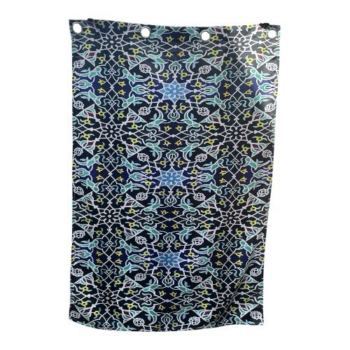 Moroccan print curtain panels - print,