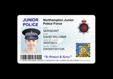 Personalised Child's Kids Junior Police Force Novelty ID Badge Fake ID Card.