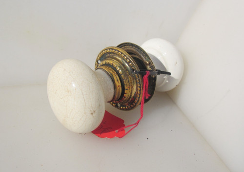 Antique ceramic door knobs - door,