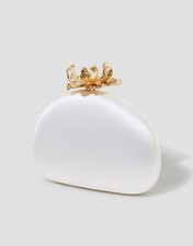 New With Tags Monsoon Bridal Bride Ivory Flower Clip Clutch Bag