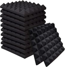12~96PACK 12"X12"X2" Pyramid Acoustic Foam Panel Studio Soundproof Wall Tile