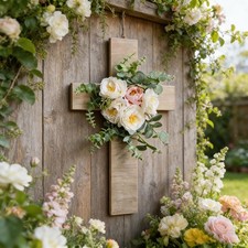 Easter cross wreath - easter,