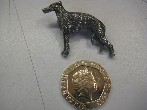 Lurcher dog brooch - , pewter