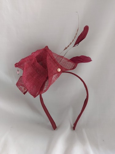 Handmade red burgundy sinamay - handmade,