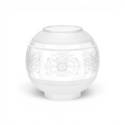 Etched globe oil lamp shade - etched,