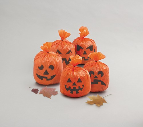Halloween pumpkin leaf bags - pumpkin,