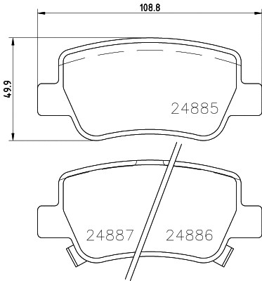Rear brake pad - disc,