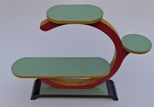 MINIATURE Floral Bench Floral Table 1950s Vintage Mid Century Rockabilly Kidney Table 