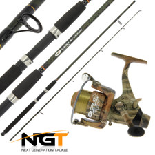 8FT CARP STALKER FISHING ROD IN CAMO + CAMO 60 CARP RUNNER REEL COMBO NGT TACKLE