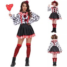 Kids Girls Lady Jester Costume Cosplay Halloween Party Clown Fancy Dress Outfits