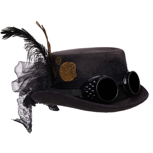 Black steampunk top - black,