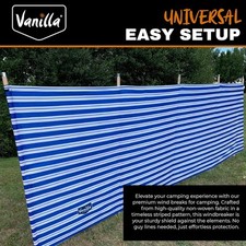 Vanilla Leisure Prestige Windbreak - New Split Pole - 7 Pole - Blue