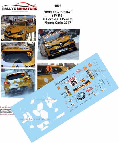 Decals ref 1503 renault - 1/43,