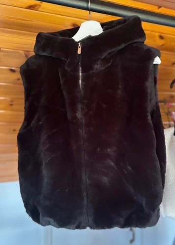 Zara black faux fur hooded - zara,