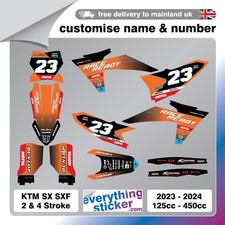 CUSTOM KTM MX Graphics Kit Motocross Graphics SX SXF 125cc -  450cc 2023 2024