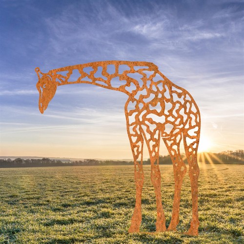 Rustic drinking giraffe - drinking,