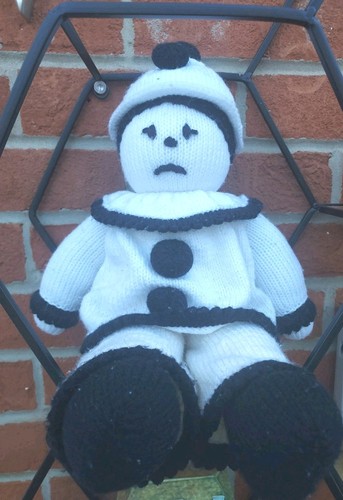 Handmade knitted pierrot - handmade, clown