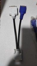 Dell Dual Splitter Cable White &  Blue DVI-I Male To DVI-D Female & VGA Female