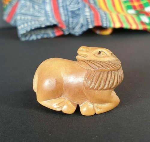 Old japanese carved tagua nut - carved,