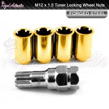Gold Tuner Locking Wheel Nuts