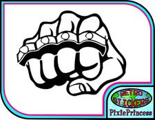 Knuckle Brass D Vinyl Sticker