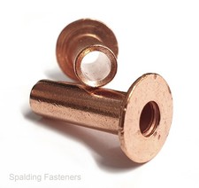 Solid Copper Flat Head Rivets DIN 7338 Tubular brake clutch linings M4 M5 M6 M8