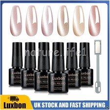 Luxbon 6PCS UV LED Magnetic Cat Eye Gel Nail Polish Set Kit Soak Off Pink Red UU