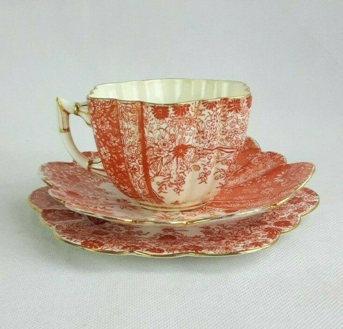 Antique wileman tea trio - wileman,