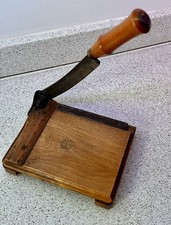 Vintage Jay-Nay Wooden Mini 5”Guillotine. Paper Card Cutter. Photo Trimmer.