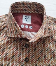 R2 Amsterdam Formal - Casual - School Shirt - Multi-Colour Brick Print - 15.5''