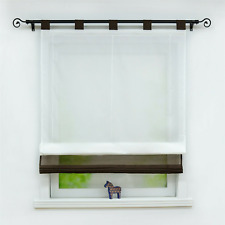 Roman Curtains Blind Shade Window Net Curtain Sheer Liftable Tab Top Voile Solid