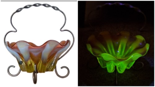 Vaseline glass art nouveau - uv,