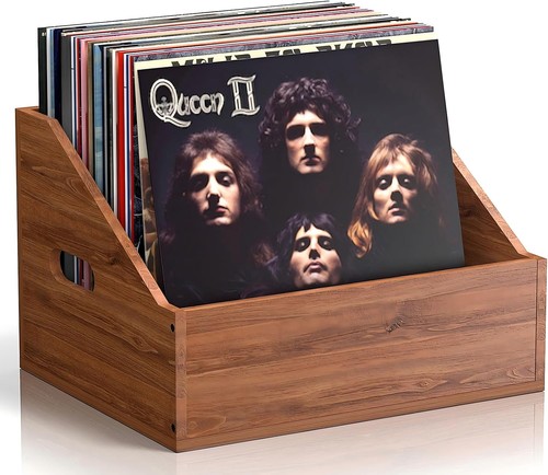 Wooden vinyl record storage - wooden,