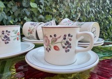 Wedgewood Roseberry, Oven to table, 6 cups and saucers - Espresso Size - Tea Cup