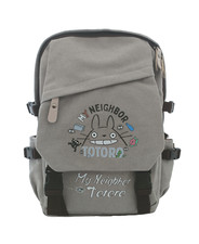 TOTORO My Neighbor Grey Backpack Anime Kawaii Laptop Studio Travel Ghibli  Bag