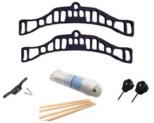Traditional Kitchen Airer Pulley Kit Clothes Dryer Black 4 Hardwood Laths 1.15M
