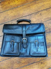 Vintage 100% Genuine Leather Unisex Briefcase Business Ready