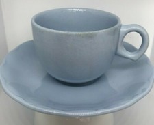 Grindley Lupin Petal Blue Vintage Cup & Saucer Scalloped edge Utility wear