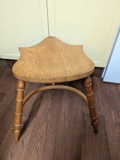 VINTAGE THREE LEGGED STOOL Peter Tree Fulbeck 871 Solid Shaped Seat England Make