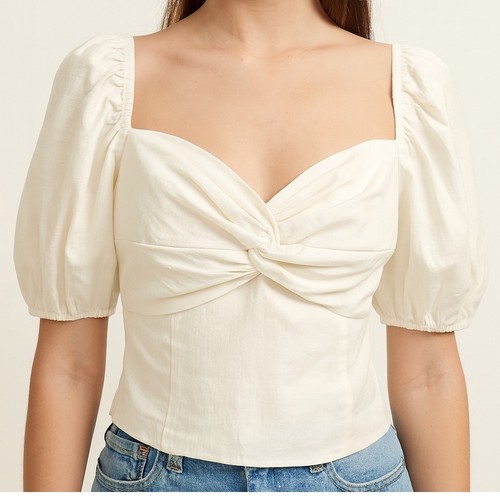 Elodie twist front puff sleeve - elodie,