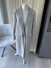 ZARA GREY LONG SINGLE BREASTED WOOL BLEND OVER COAT OVERSIZED SIZE L LARGE 12 14
