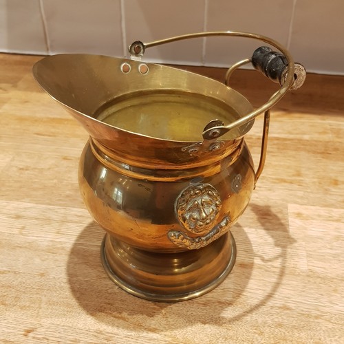 Vintage brass coal scuttle - brass,