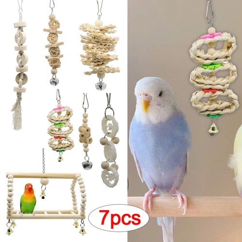 7pcs parrot toys set budgie - toys,