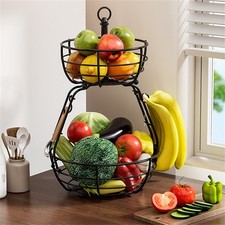 Kitchen Countertop Storage 2Tier Fruit Basket Effortless Access Basket